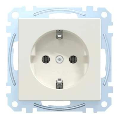 Obrázek Schneider Electric Merten MEG2301 0419 Schuko zásuvka, zásuvkové svorky, zásuvka s ochranným kontaktem, systém M, polární bílá