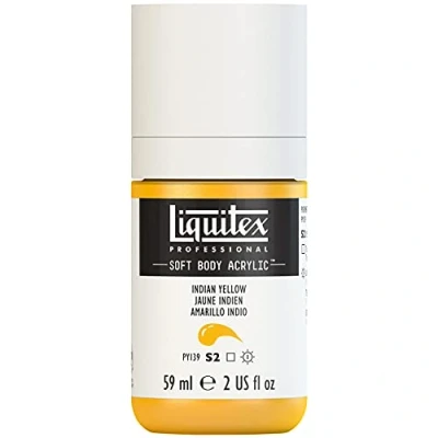 Obrázek Liquitex 1959324 Professional akrylová barva Soft Body umělecká v krémově krycí konzistenci, vysoká pigmentace, stálobarevná a odolná proti stárnutí, 59ml láhev indická žlutá