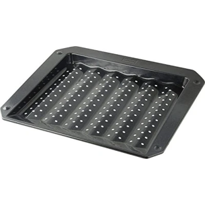 Obrázek Zenker Smaltovaný grilovací a pečicí plech (38 x 3 33 cm) SPECIAL COOKING, obdélníková forma se smaltovaným povrchem, s drážkami pro sběr tuku (barva: černá), množství: 1 kus