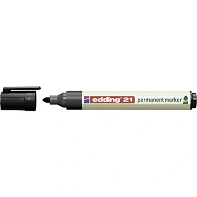 Obrázek edding 21 permanentních popisovačů Ecoline černý 1 tužka kulatá špička 1,53 mm rychleschnoucí permanentní popisovač voděodolný, odolný proti rozmazání na karton, plast, dřevo, kov