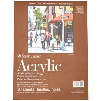 Obrázek Strathmore Pro Art Wandbild Acryl Papier Pad 9 Zoll x 12 Zoll, 10 Blatt