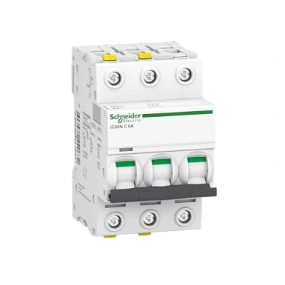 Obrázek Schneider Electric A9F04306 jistič vedení iC60N, 3P, 6A, C charakteristika