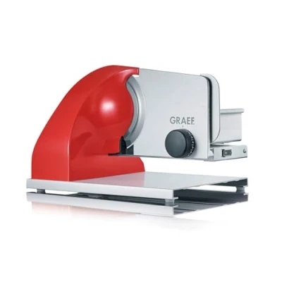 Obrázek GRAEF SKS903EU univerzální kráječ Sliced Kitchen, 185 W, eloxovaný hliník / červený