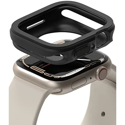 Obrázek Ringke Air Sports kompatibilní s Apple Watch 9/8/7 (45 mm) a 6/5/4/SE2/SE (44 mm), TPU silikon flexibilní odolný proti poškrábání černý