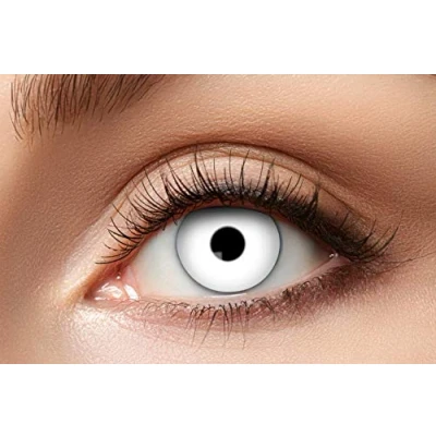 Obrázek Zoelibat Eyecatcher 84063141 596 barevné kontaktní čočky, 1 pár, na 12 měsíců, bílé, Halloween, karneval, masopust