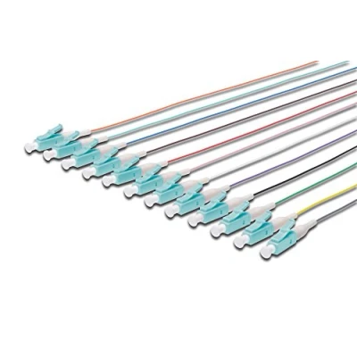 Obrázek DIGITUS LWL Pigtails 12 kusů LC Simplex OM3 kód barvy DIN IEC 304 Fibre Optic síťová technika délka 2 m
