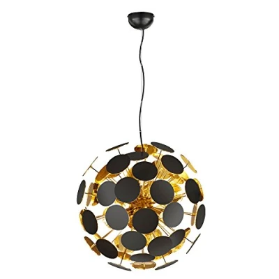 Obrázek Trio Leuchten Závěsné svítidlo Discalgo 309900632, kov/plast černé matné/zlaté, bez 6 x E14, 54 150 cm