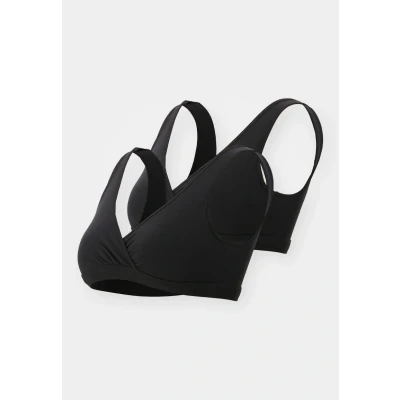 Obrázek Lindex WRAP 2 PACK Trojúhelníková podprsenka, Ženy, Velikost: 52/54, Black