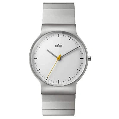 Obrázek Braun Mens Slim 3 Hand analogové Quartz Watch, White Dial and Stainless Steel Bracelet 38mm Case, Model BN0211SLBTG., černá/černá, Náramek