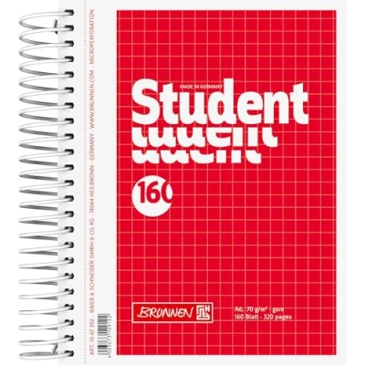 Obrázek Brunnen 1067392 poznámkový blok / školní student (A6, čtverečkovaný, 70 g/m², 160 listů)
