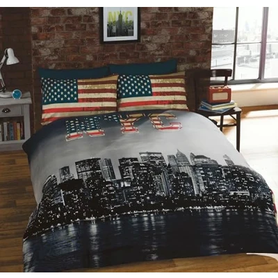 Obrázek New York City dvoulůžko potah Distressed Vintage oboustranná NYC foto Print