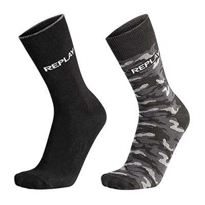 Obrázek Replay Pánské ponožky dlouhé 2dílná sada, Black/Camouflage Black N209
