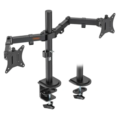 Obrázek VonHaus Doppelte Monitor Halterung für 13 32 PCs, 2 Monitore mit Tischklemme, Anpassbare Höhe, Leicht Anzubringen, Kipp , Dreh und Schwenkarme, VESA 75x75 &amp; 100x100 mm Arm