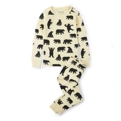 Obrázek Hatley chlapce dvoudílné pyžamo Kids PJ sada (Ovl) Black Bears On Natural 10 let Slonovina špinavě bílá