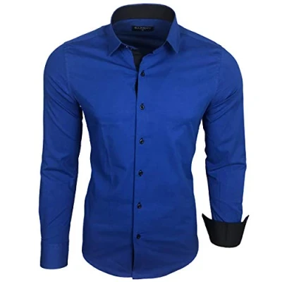 Obrázek Baxboy Pánská košile s dlouhým rukávem/business volný čas svatba/bang/slim fit/oblek Kent límec B 500, Antracitová