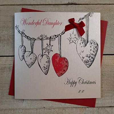 Obrázek WHITE COTTON CARDS &quot;Wonderful Daughter Happy Christmas, handgemachte Karte