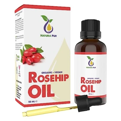 Obrázek šípkový olej BIO 50 ml (olej z divoké růže) 100% lisovaný za studena, veganský, ve skleněné lahvičce na obličej, tělo, vlasy, pokožku, ruce, pokožku hlavy