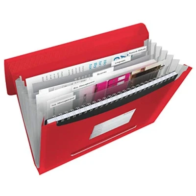 Obrázek Esselte 624016 desky s přihrádkami VIVIDA, A4, PP, 6 přihrádek, červené