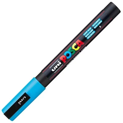 Obrázek Uni ball 186540 zvýrazňovač Posca s jemným kulatým hrotem, světle modrý