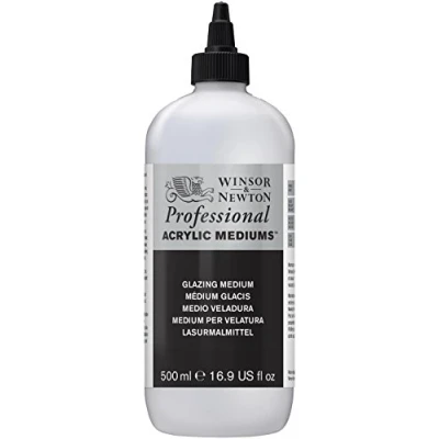 Obrázek Winsor &amp; Newton 3050934 lazura malířský prostředek, propůjčuje maximální lesk, průhlednost pro akrylové barvy láhev 500 ml