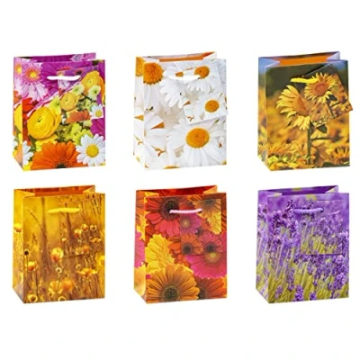 Obrázek TSI Dárkové sáčky BLUMEN MIX, balení po 12 kusech, velikost: Malé (VxŠxH14 x 11 6,5 cm), č. zboží 84023