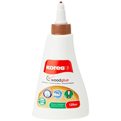 Obrázek Kores K75725 lepidlo na dřevo, 125 ml láhev s víčkem dávkovače, bílá