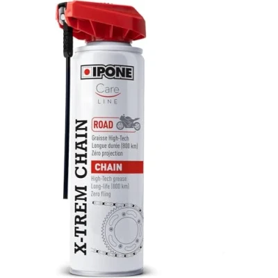 Obrázek IPONE X Trem Chain Road Kettenspray für Straßenmotorräder Langanhaltender Schutz bis 800km Flächendeckende Zerstäubung 250ml Sprühflasche mit Spezial Zerstäuberkopf