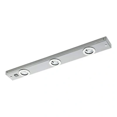 Obrázek EGLO LED podhledové svítidlo Kob LED, 3 světelné světlo pod skříňku kuchyně z kovu ve stříbrné barvě, kuchyňská lampa s kolébkovým spínačem, kuchyňské teplá bílá