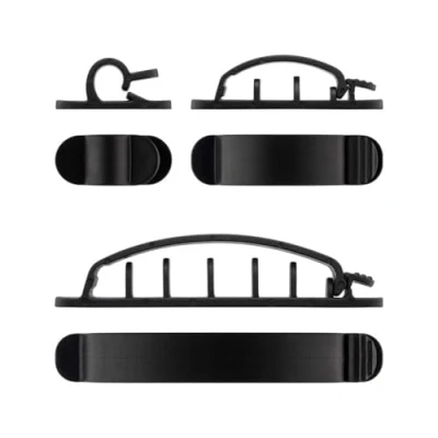 Obrázek goobay 70684 Kabelmanagement Set mit Kabelhaltern verschiedener Größen, Kabelklemme für Schreibtisch, Auto, Büro, Kabelclip Selbstklebend, Kabel Organizer, 6er