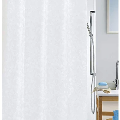 Obrázek Spirella Sprchový závěs proti plísním antibakteriální, omyvatelný, vodotěsný, polyester, &quot;Porto&quot; 180 x 200 cm bílý