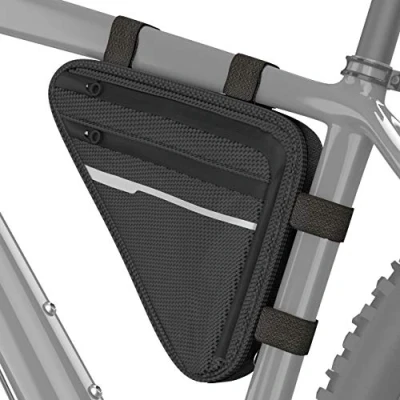 Obrázek VELMIA Jízdní kolo trojúhelníková taška vodotěsná cyklistická rámová taška, triangelská ideální pro zámek jízdního kola, nářadí, pláštěnka rám