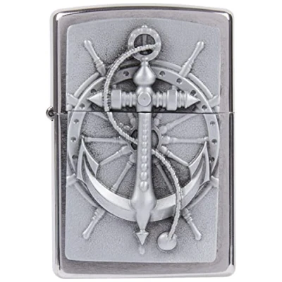Obrázek Zippo Zapalovač 2004290 Nautic benzínový zapalovač, mosaz, vzhled ušlechtilé oceli, 1 x 3,5 5,5 cm