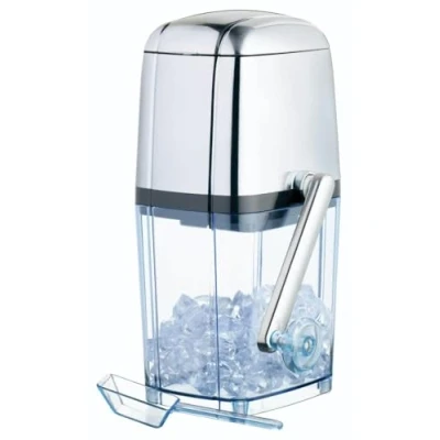 Obrázek BarCraft Ice Crusher na koktejly, s lopatou led, plast a ušlechtilá ocel, 15,5 x 13,5 28 cm, transparentní/stříbrná