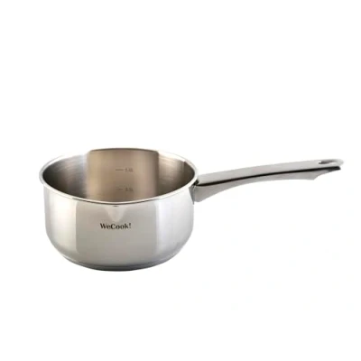 Obrázek Wecook! Kastrol s rukojetí 12 cm, kastrol, malý, malý indukční hrnec 0,7 l, nerezová ocel, stohovatelný, pro malé porce, samostatný prostor