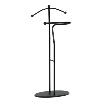Obrázek Němý sluha, výška 110 cm, masiv kaučukovník, černé moření, kov černý 83213 BK
