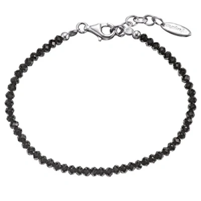 Obrázek Engelsrufer Black Spinel náramek pro dámy rhodiované sterlingové stříbro 925 délka 18 cm + 2 cm, Mincovní stříbro, spelel.
