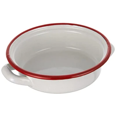 Obrázek ibili 909814 Omelettform 14 cm aus emailliertem Stahl, weiß / rot, x