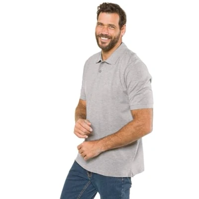Obrázek JP 1880 Pánské velké velikosti Menswear L 8XL polotričko, Basic, poloviční rukáv, piqué, až 10XL 702560, Šedá Melanž, 3XL