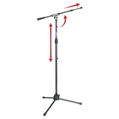 Obrázek Gator Frameworks Tripod MIC Stand with Soft Grip Twist Clutch, Boom Arm, and Both 3/8&quot; 5/8&quot; adaptér; Min/Max Height 6&quot;/99&quot; (GFW 2020),Black