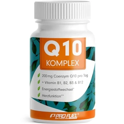 Obrázek Q10 kapslí ve vysoké dávce 120x koenzym KOMPLEX s 200 mg koenzymu + vitamin B1, B2, B3 a B12 metabolismus energie funkce srdce laboratorně testováno certifikátem zásoba na 4 měsíce