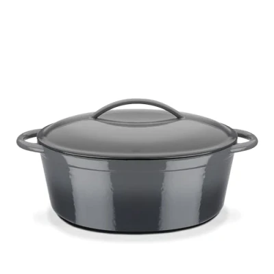Obrázek GSW 716338 Grey Shadow oválný pekáč, litina, šedá/krémová 33 x 25 cm