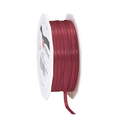 Obrázek PRÄSENT C.E. Pattberg Satin Bordeaux, 50 m Satinband zum Einpacken von Geschenken, 3 mm Breite, Geschenkband Dekorieren &amp; Basteln, Dekoband, Anlass