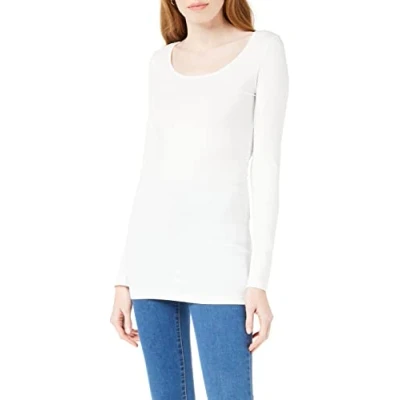 Obrázek VERO MODA Dámské Vmmaxi My Ls Soft Long U Neck Noos&#039; tričko s dlouhým rukávem, Jasně bílá