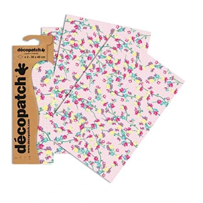 Obrázek Decopatch Papír č. 747 (růžový květinový úponek, 395 x 298 mm) balení 3 ks