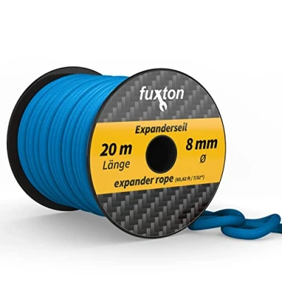 Obrázek fuxton Gumové lano 8 mm, 20 m, modré, elastické (expandér, gumový pásek, gumová šňůra, šňůrka, plachtové lano, napínací lanko)