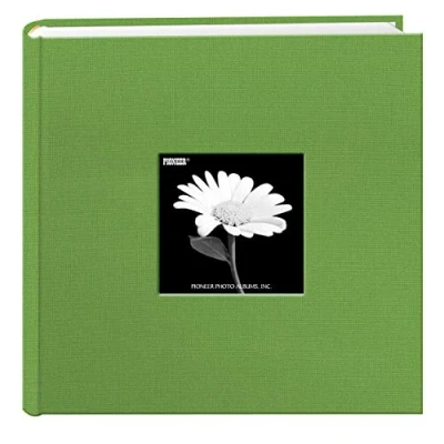 Obrázek Fotoalbum Pioneer s přihrádkami na fotografie a obrázkovým rámečkem z látky limetkově zelené