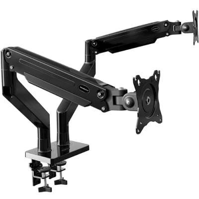Obrázek Invision Halterung 2 Monitore für 24 35 Zoll Bildschirme VESA 75mm &amp; 100mm Höhenverstellbar Neigen Schwenken Drehen Ergonomisch Gasdruckfeder Desktop Klemmhalterung Gewicht 2kg 15kg (MX900)