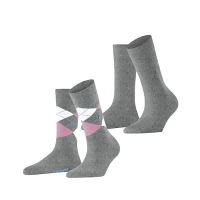 Obrázek Burlington Everyday Mix 2 ks ponožky neprůhledné bavlna (bio), Šedá (Light Grey 3401).