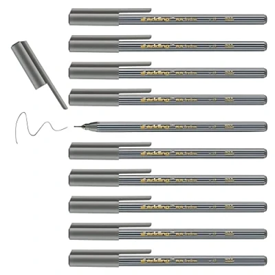 Obrázek edding 55 Fineliner grau 10 Stifte 0,3 mm Spitze Farbstift zum Schreiben, Malen, Unterstreichen, Illustrieren für Kinder und Erwachsene, Schule, Homeoffice, Büro