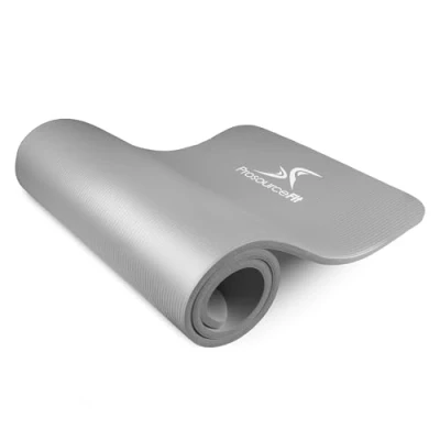 Obrázek ProsourceFit Extra Thick podložka na jógu a pilates 1/2&quot; (13 mm) 71palcový dlouhý High Density Exercise Mat with Comfort Foam and Carrying Strap, šedá